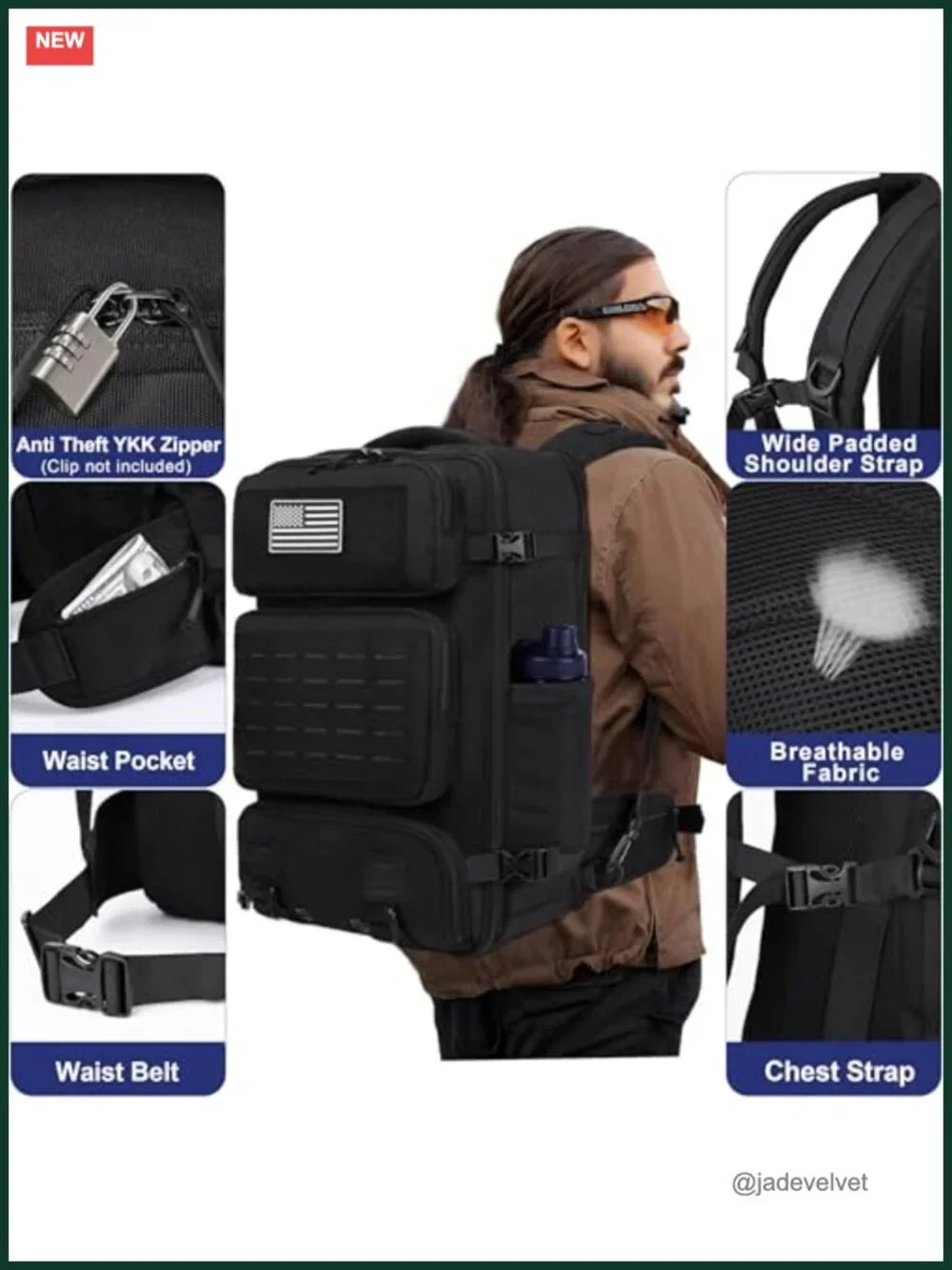 40L Travel Backpack with USB Port, TSA Approved Carry On, Laptop Bag